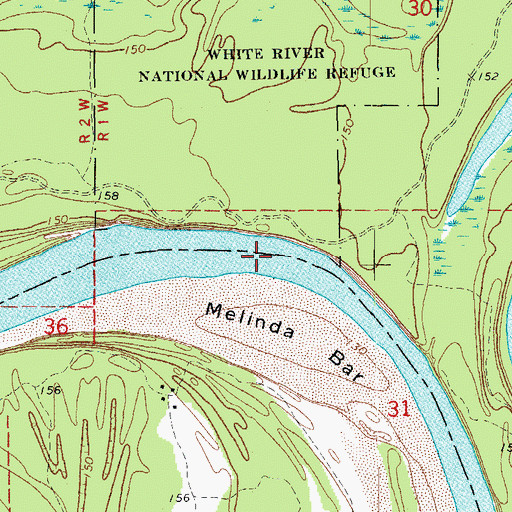 Topographic Map of House Bend, AR