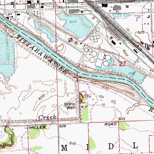 Topographic Map of Bullock Creek, MI