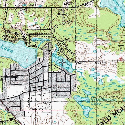 Topographic Map of Bunny Run Lake, MI
