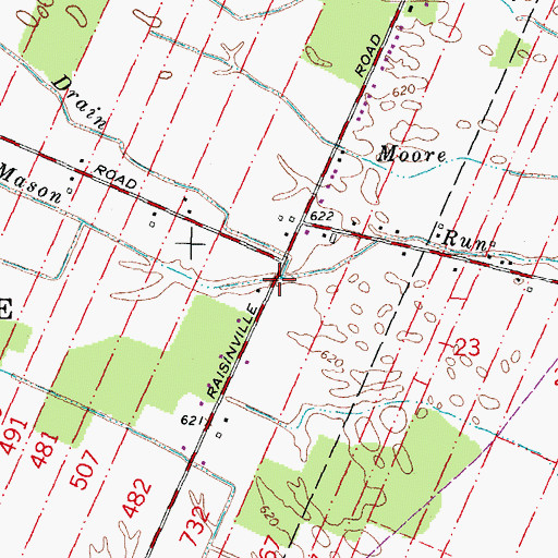 Topographic Map of Burdeau Drain, MI