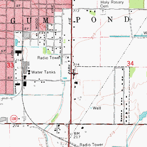 Topographic Map of Jesus Name Church of Christ, AR