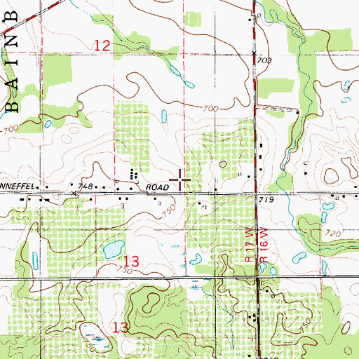 Topographic Map of Burg School, MI