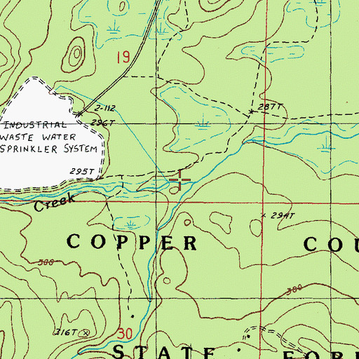 Topographic Map of Burns Creek, MI