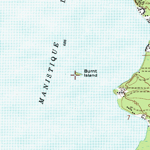 Topographic Map of Burnt Island, MI