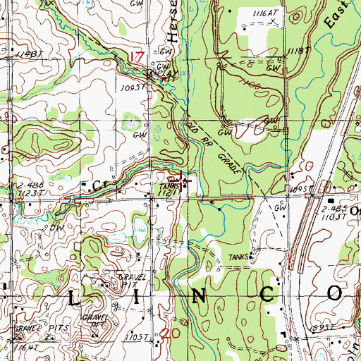 Topographic Map of Burt Creek, MI