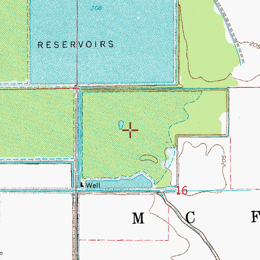 Topographic Map of Layne Arkansas Reservoir, AR