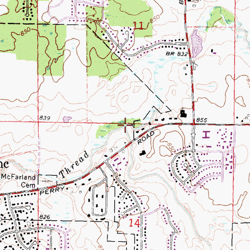 Topographic Map of Bush Creek, MI