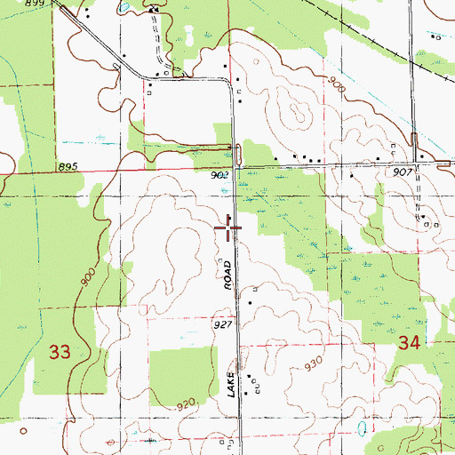 Topographic Map of Bush School, MI