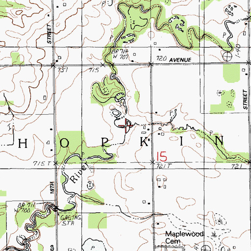 Topographic Map of Buskirk Creek, MI