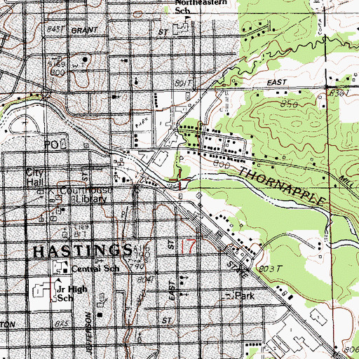 Topographic Map of Butler Creek, MI