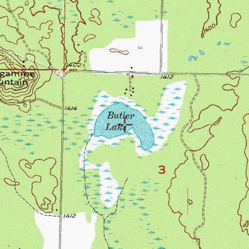 Topographic Map of Butler Lake, MI