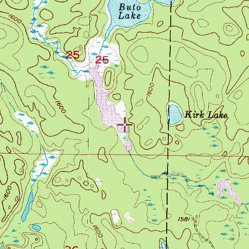 Topographic Map of Buto Lake, MI