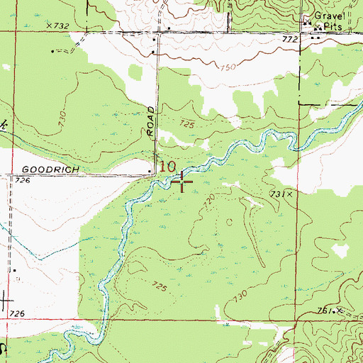 Topographic Map of Butterfield Creek, MI