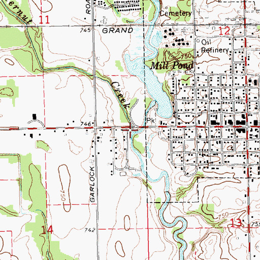 Topographic Map of Butternut Creek, MI