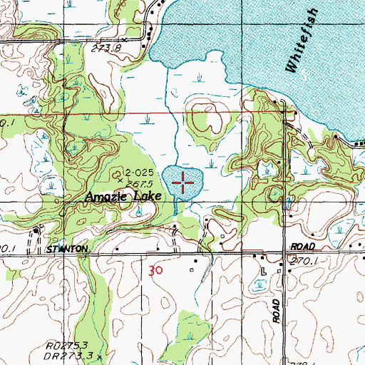 Topographic Map of Butternut Lake, MI