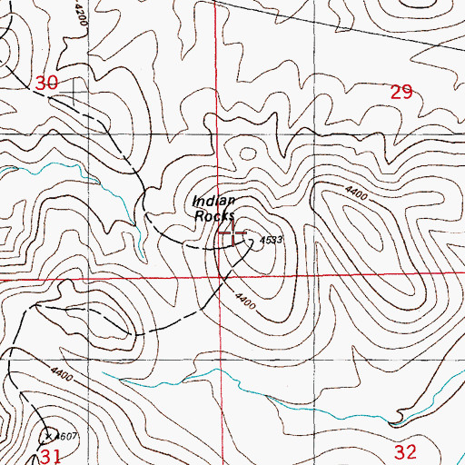 Topographic Map of Indian Rocks, AZ