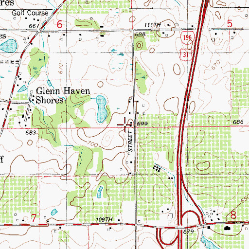 Topographic Map of Buys School, MI