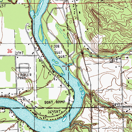 Topographic Map of Byers Creek, MI