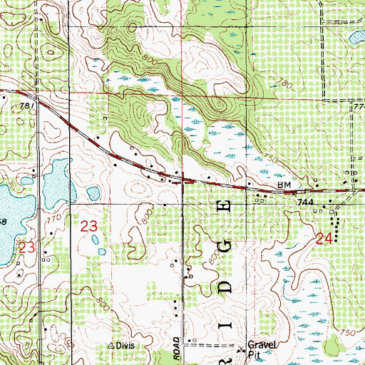Topographic Map of Byers School, MI