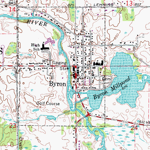 Topographic Map of Byron, MI