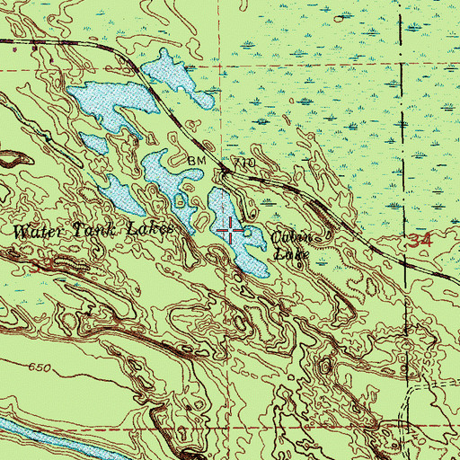 Topographic Map of Cabin Lake, MI