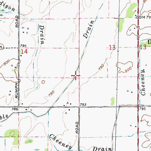 Topographic Map of Cable Drain, MI