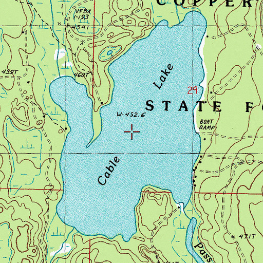 Topographic Map of Cable Lake, MI