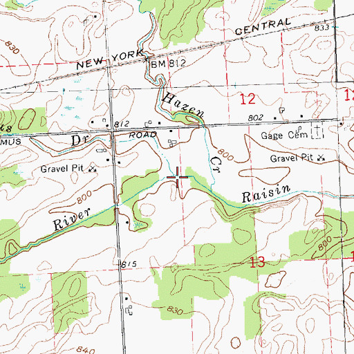 Topographic Map of Cadmus Drain, MI