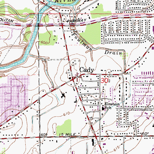 Topographic Map of Cady, MI