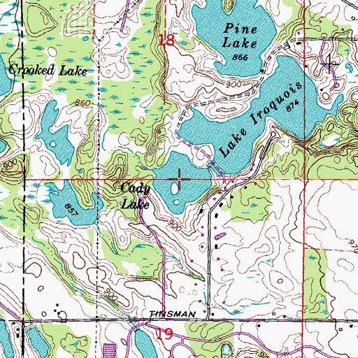 Topographic Map of Cady Lake, MI