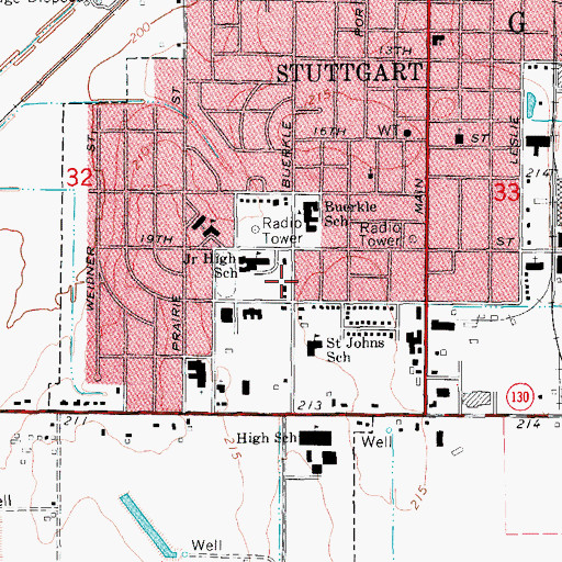 Topographic Map of Mini Mall Shopping Center, AR