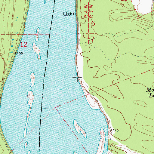 Topographic Map of Moore Landing, AR