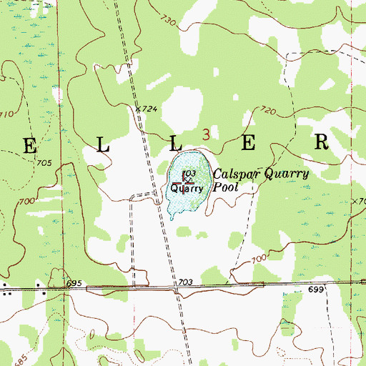 Topographic Map of Calspar Quarry Pool, MI