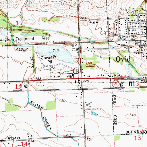 Topographic Map of Calvary Church, MI