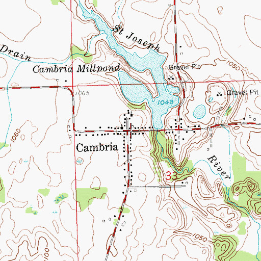 Topographic Map of Cambria, MI