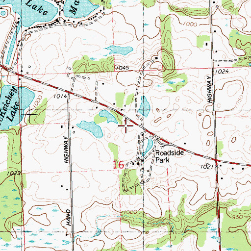 Topographic Map of Cambridge Center School, MI