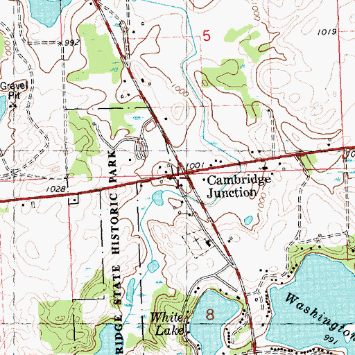 Topographic Map of Cambridge Junction, MI