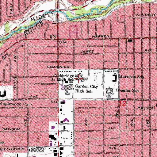 Topographic Map of Cambridge Junior High School, MI