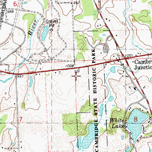 Topographic Map of Cambridge School, MI
