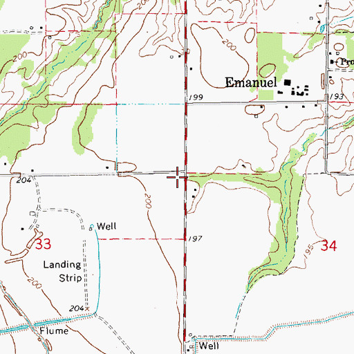 Topographic Map of Needmore School (historical), AR