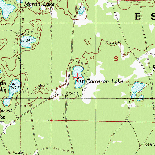 Topographic Map of Cameron Lake, MI