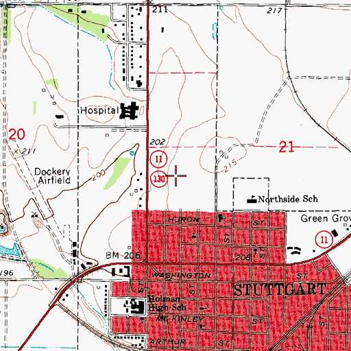 Topographic Map of New Hope Missionary Baptist Church, AR