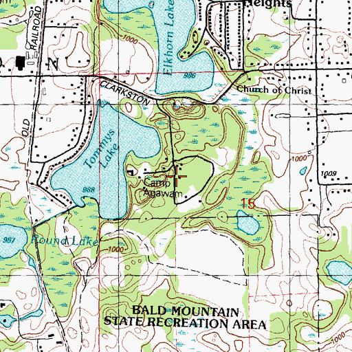 Topographic Map of Camp Agawam, MI
