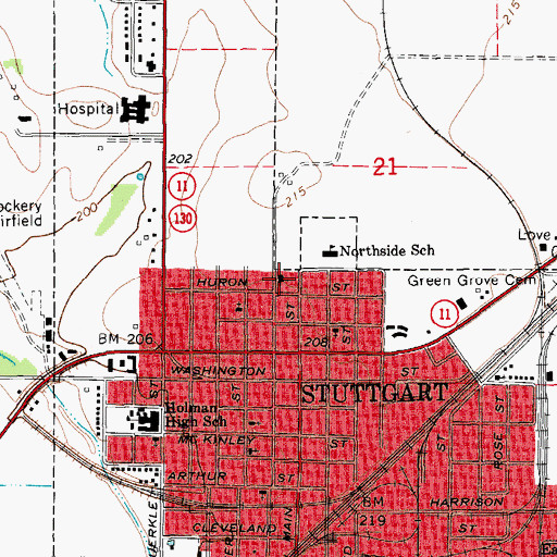 Topographic Map of North Baptist Church, AR