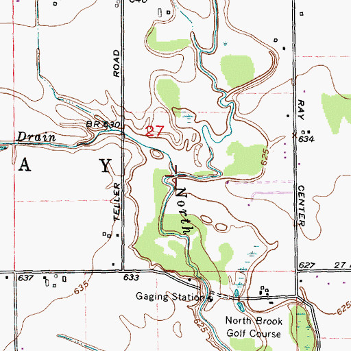 Topographic Map of Camp Brook Drain, MI