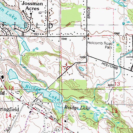 Topographic Map of Camp Clarkston, MI