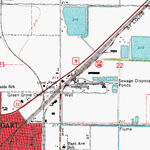 Topographic Map of North Stuttgart, AR