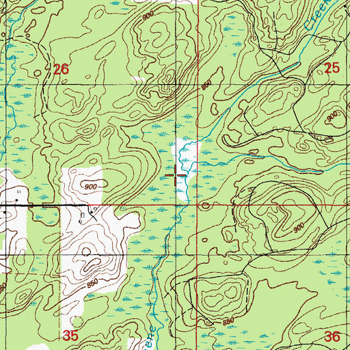 Topographic Map of Camp Creek, MI