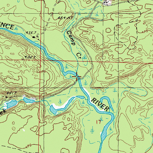 Topographic Map of Camp Creek, MI