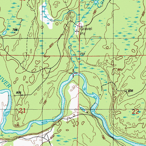 Topographic Map of Camp Creek, MI